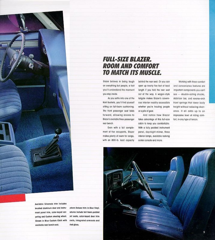 1986 Chevrolet Blazer Brochure Page 7